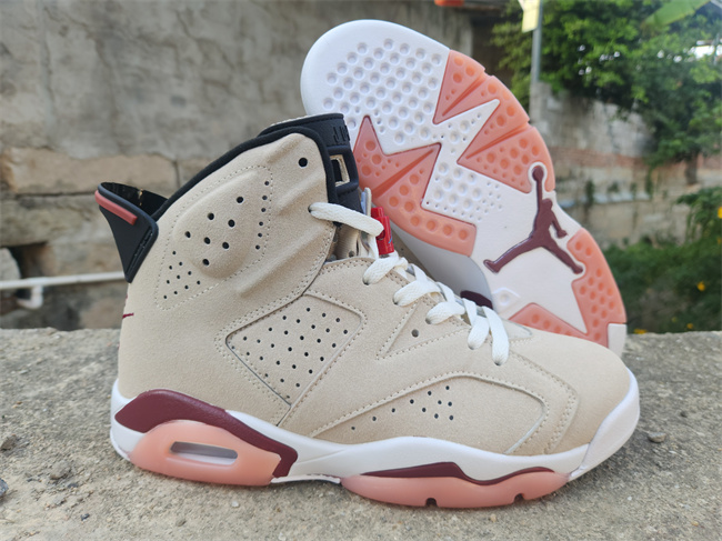 Men's Running Weapon Air Jordan 6 Bone/Pink Shoes 088